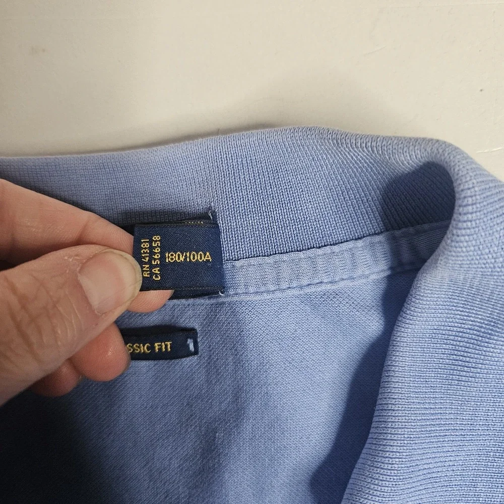 Polo Ralph Lauren Mens Shirt Large‎ Blue Classic Fit Pony Logo